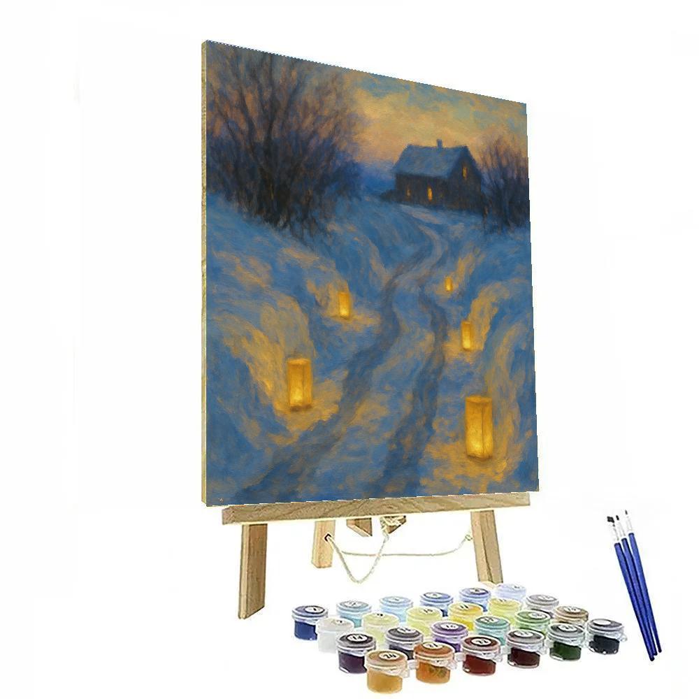 Lanterns On Snowdrift Lane DIY paint by numbers