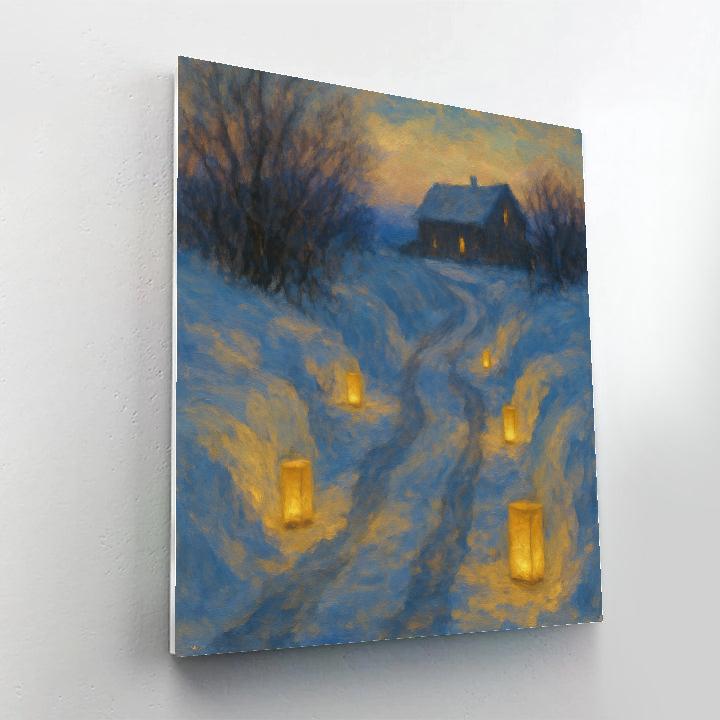 Lanterns On Snowdrift Lane DIY paint by numbers
