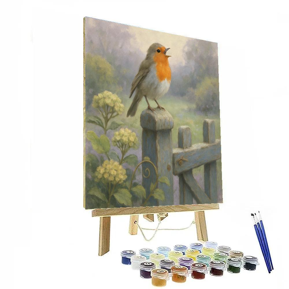 Garden Robin Lullaby paint by color