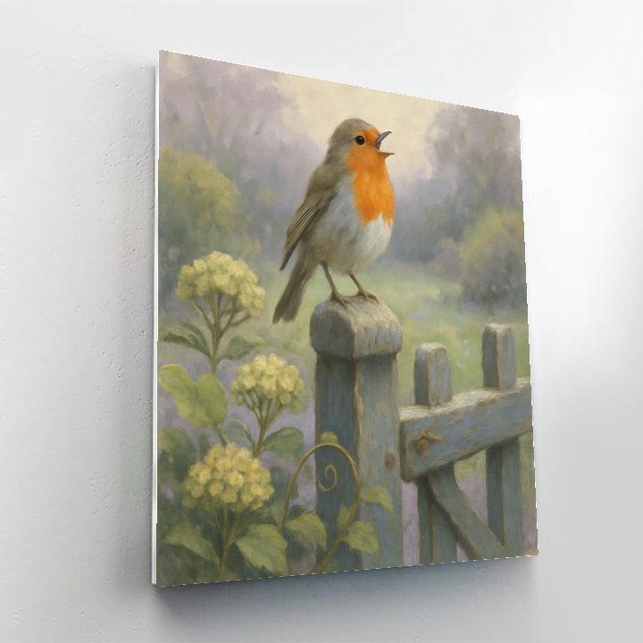 Garden Robin Lullaby paint by color
