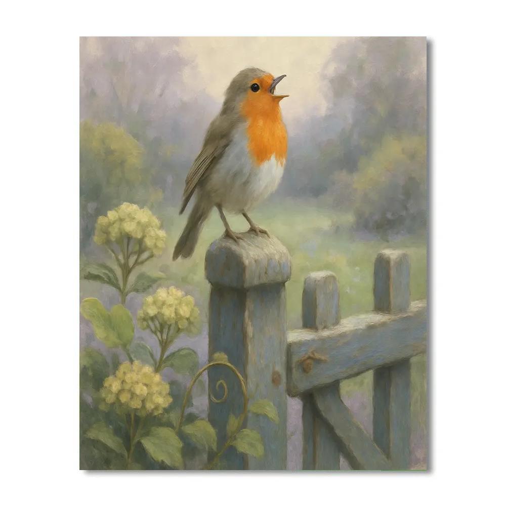 Garden Robin Lullaby paint by color
