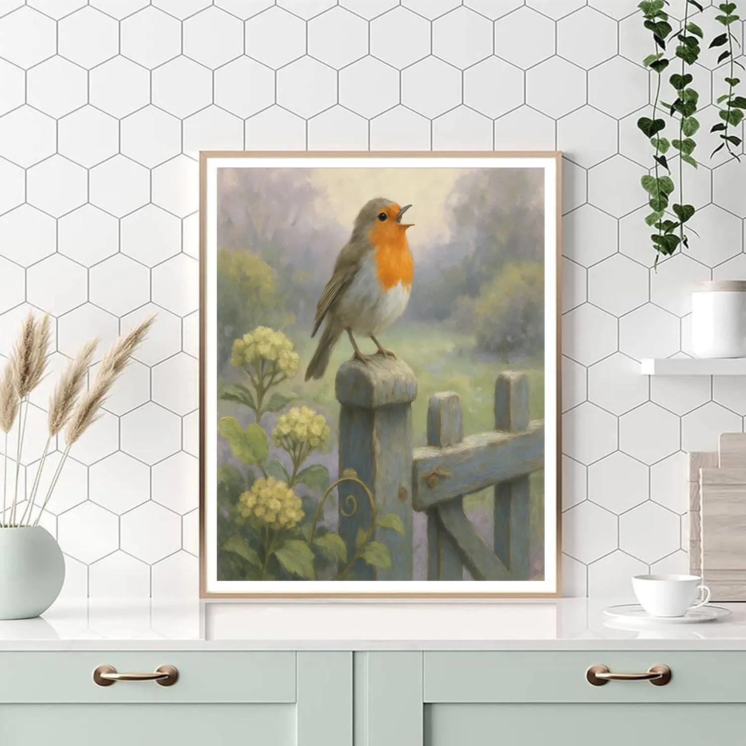 Garden Robin Lullaby paint by color