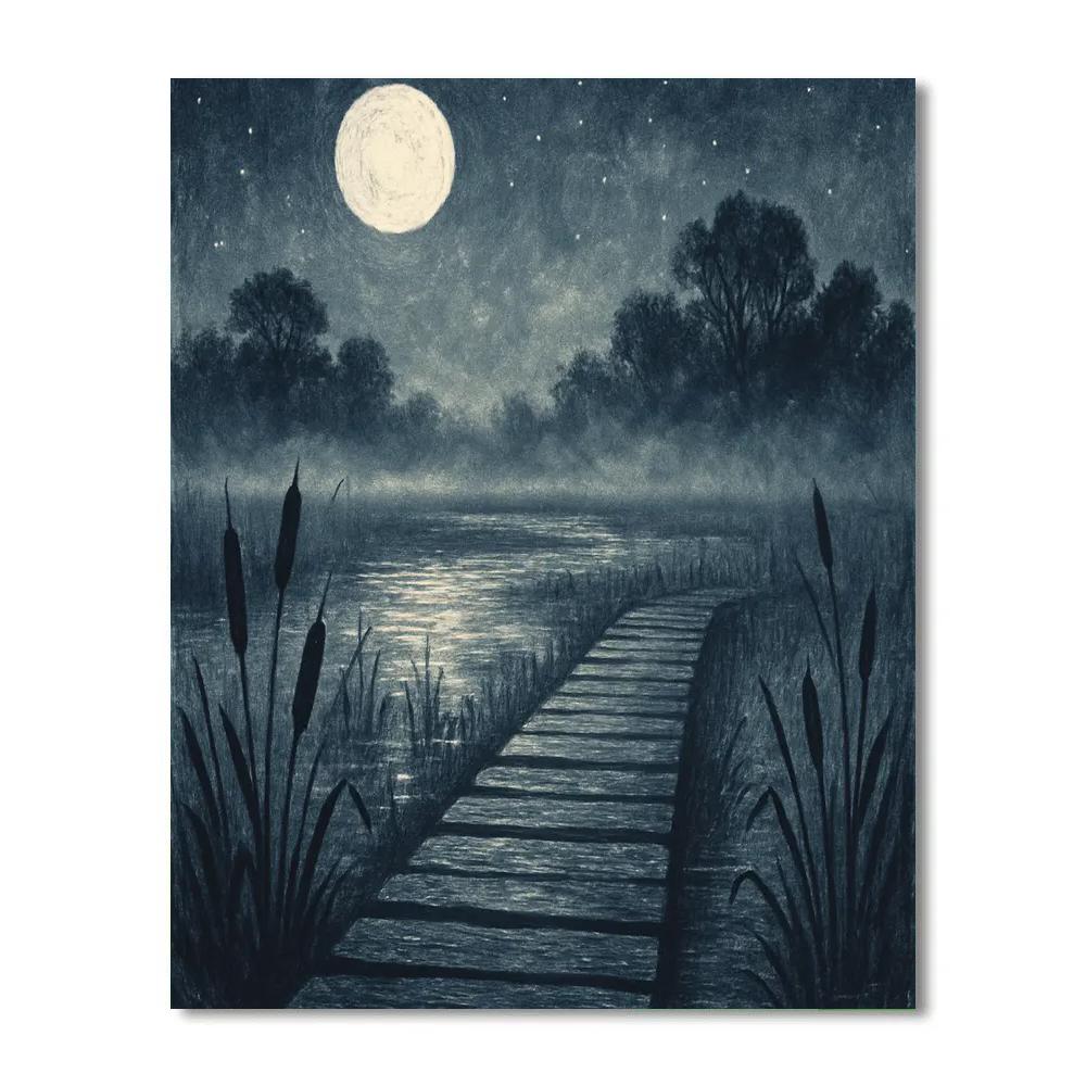 Moonlit Marshboard DIY paint by numbers