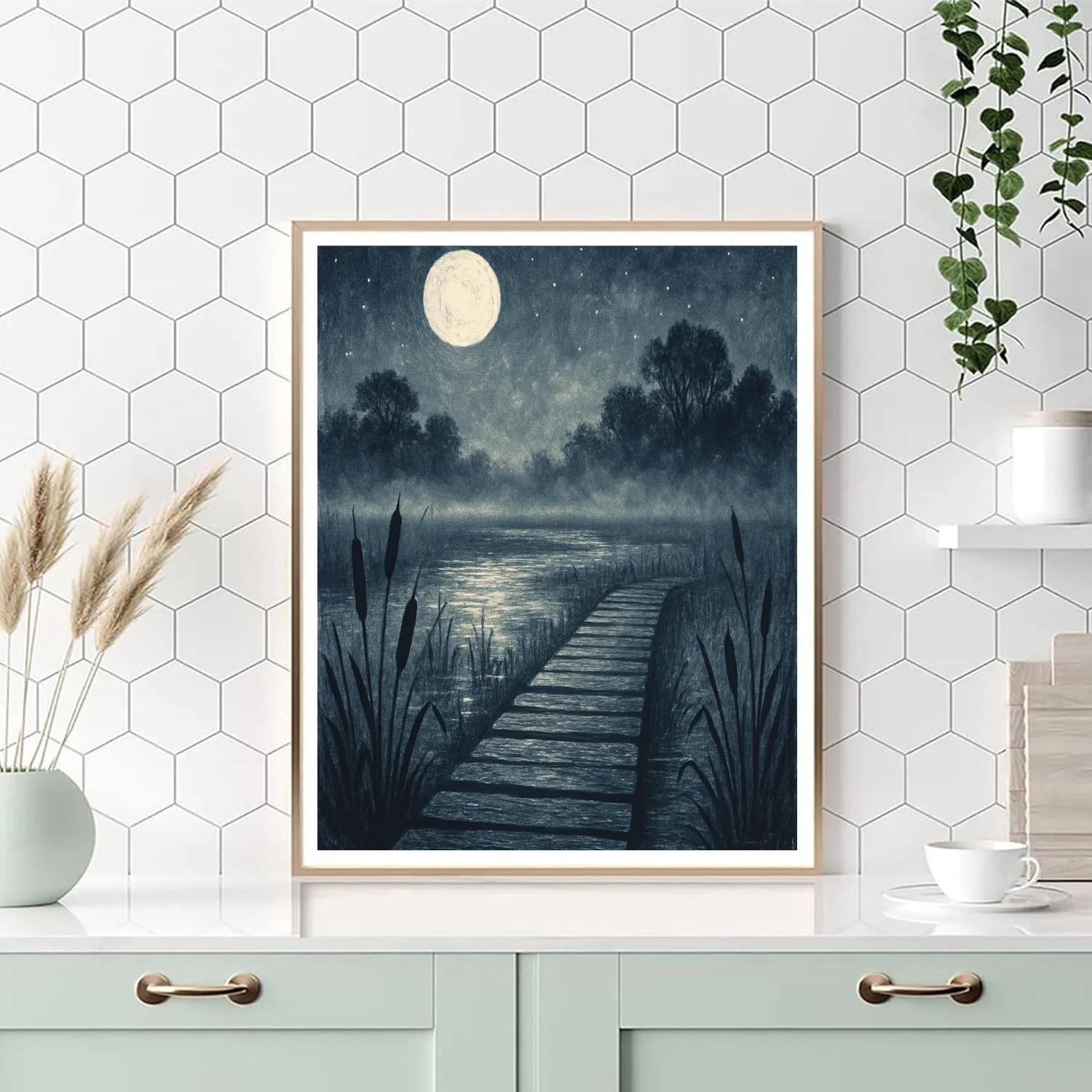Moonlit Marshboard DIY paint by numbers