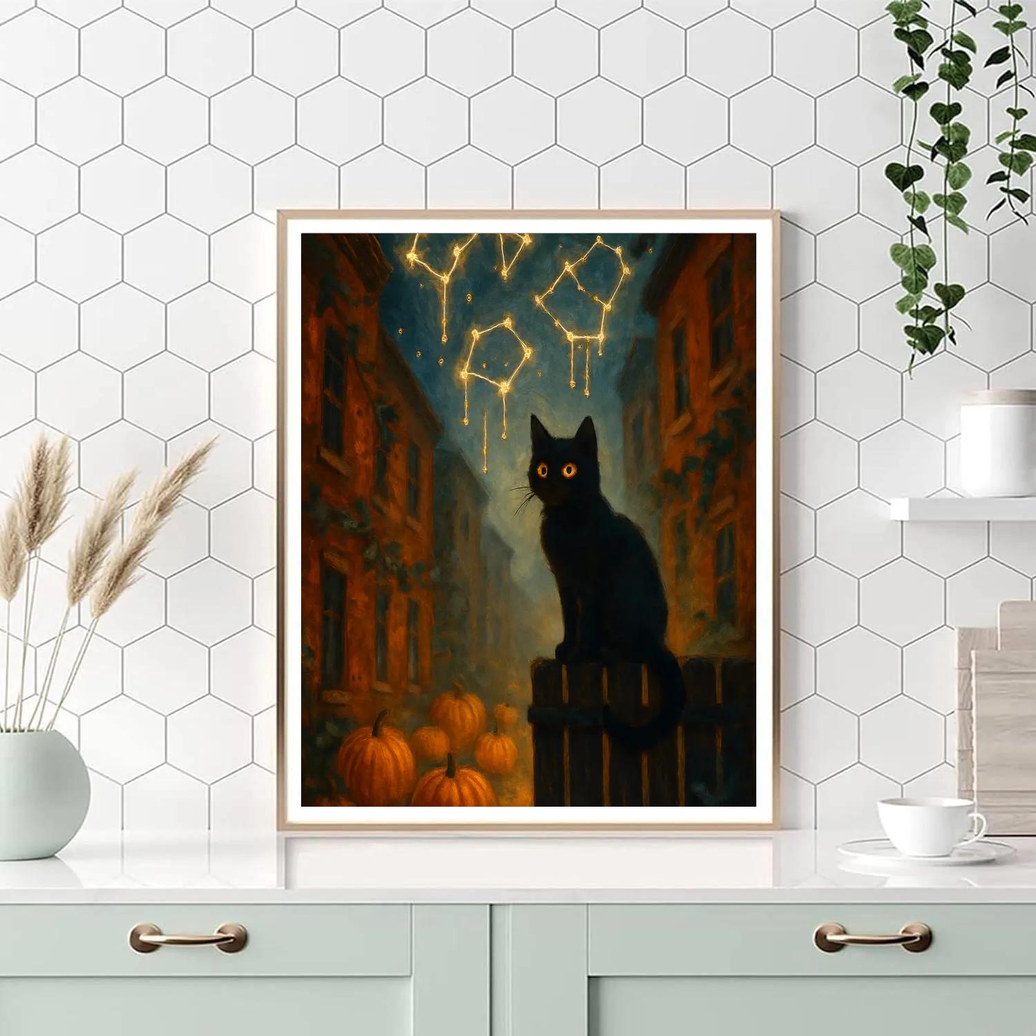 Stargazer Black Cat Alley Numbered painting kits