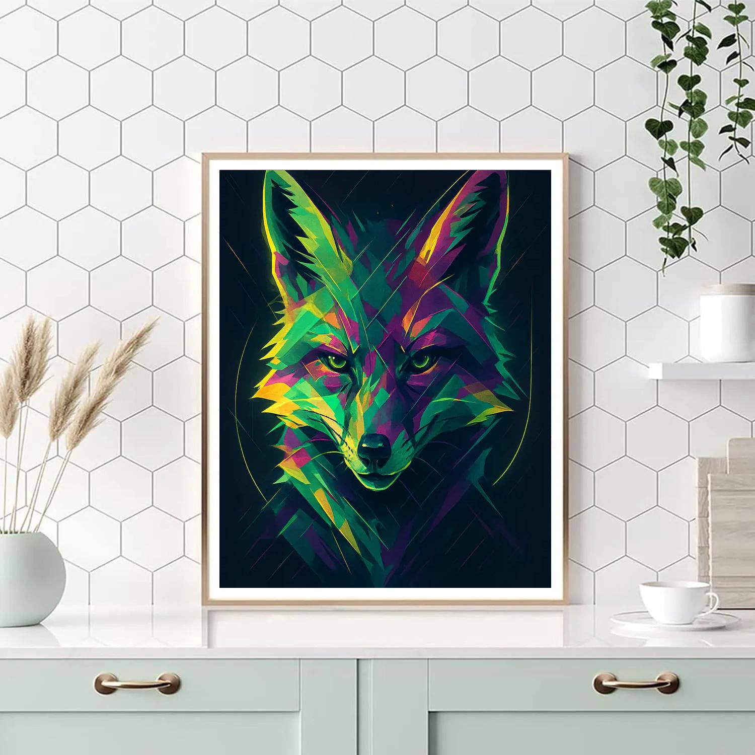 Cybernetic Fox Flame Numbered painting kits