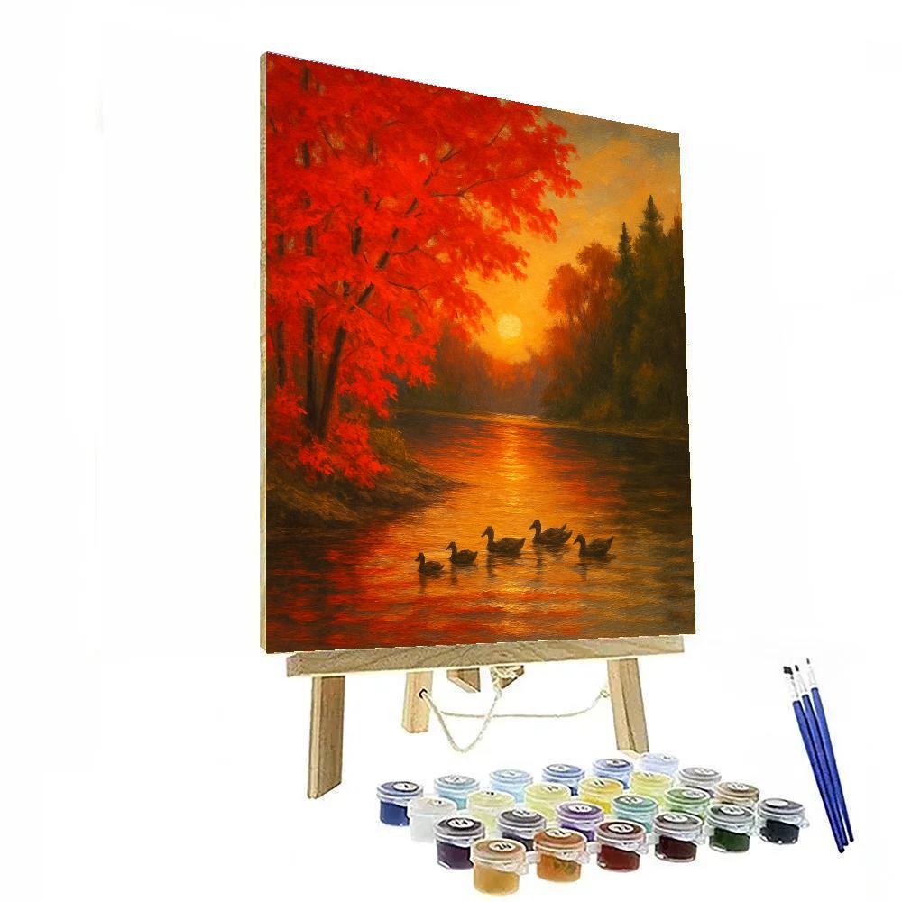 Crimson Twilight Cove DIY paint by numbers