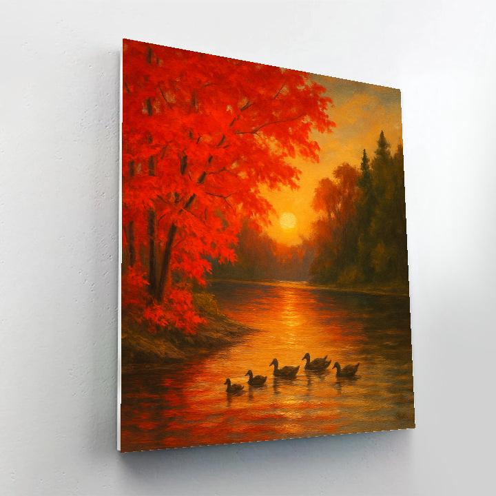 Crimson Twilight Cove DIY paint by numbers