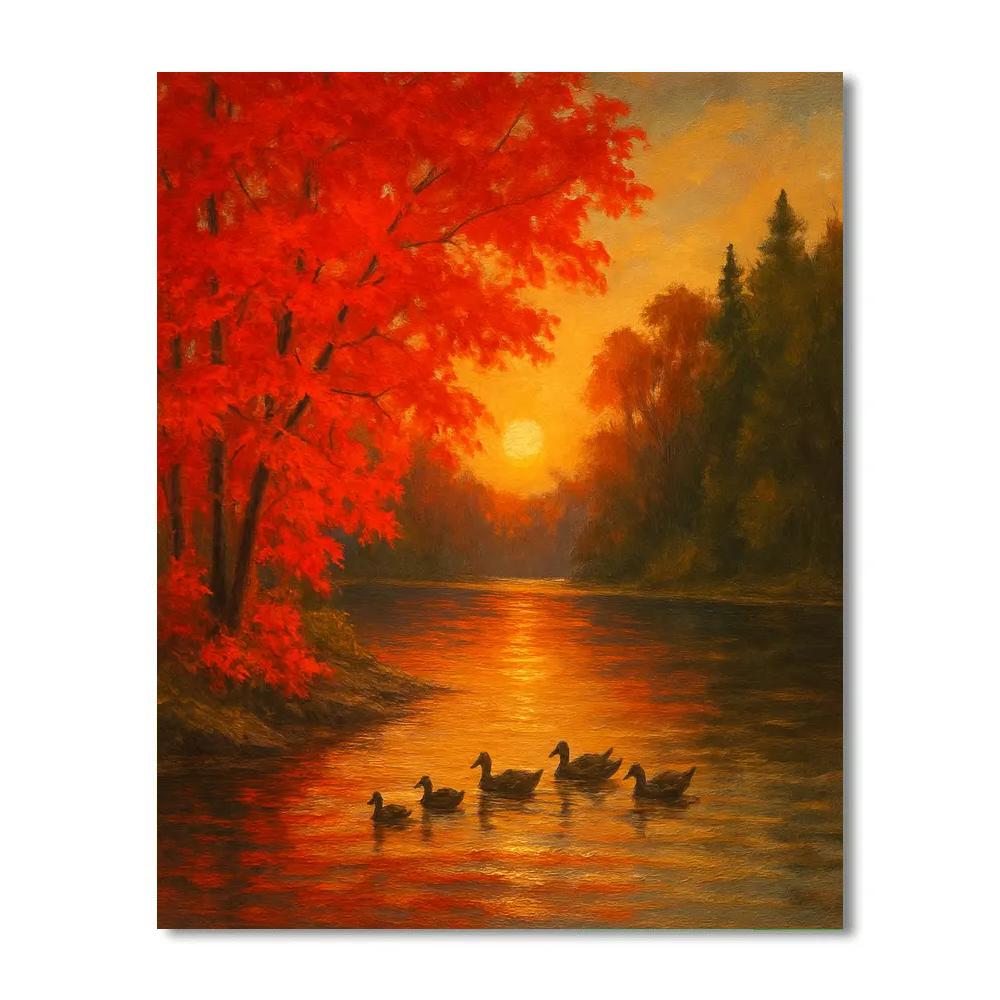 Crimson Twilight Cove DIY paint by numbers
