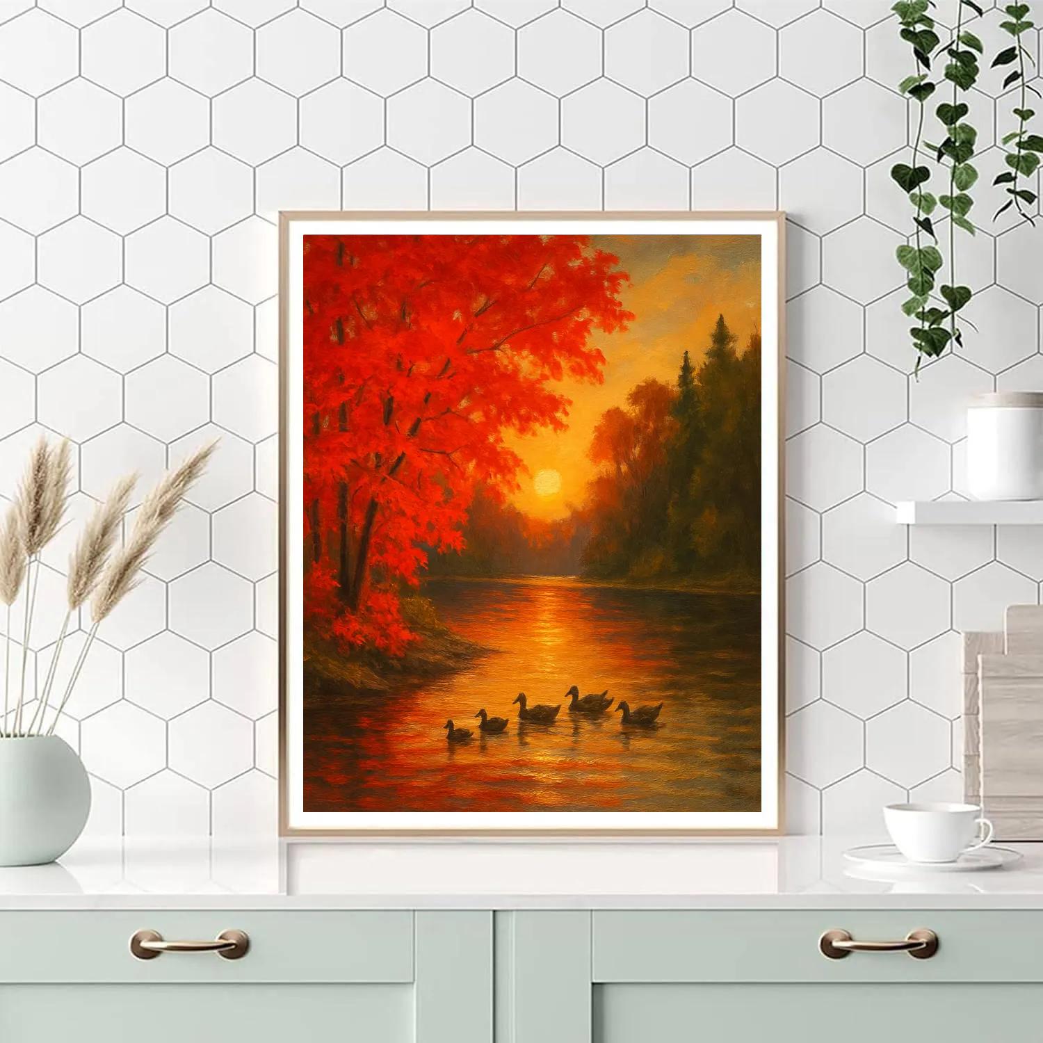 Crimson Twilight Cove DIY paint by numbers