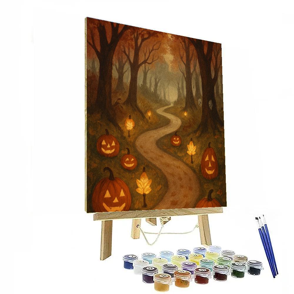 Enchanted Leaf Lantern Path Painting by numbers kit
