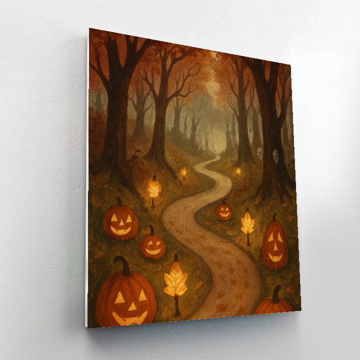 Enchanted Leaf Lantern Path Painting by numbers kit