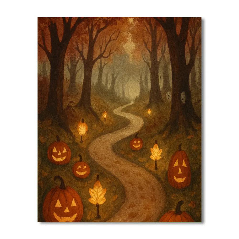 Enchanted Leaf Lantern Path Painting by numbers kit