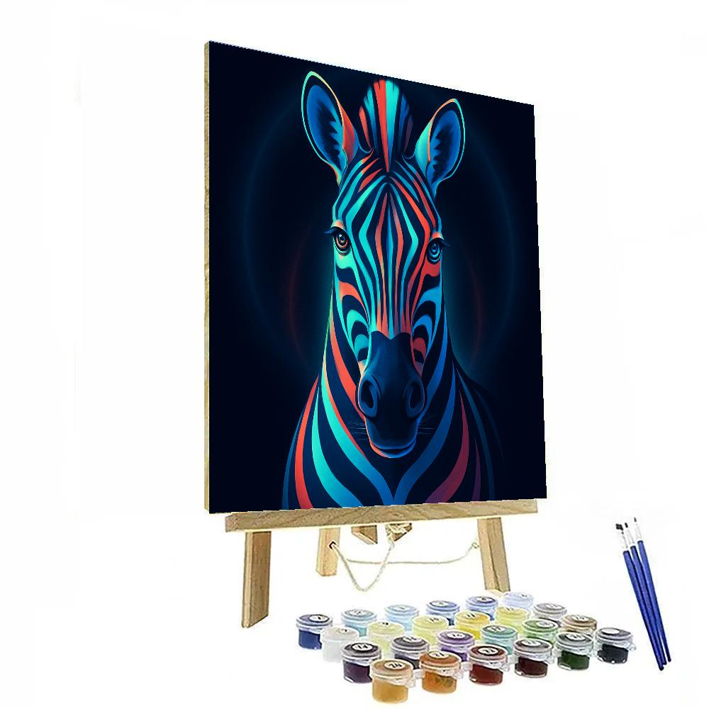Iridescent Zebra Anthem paint by number