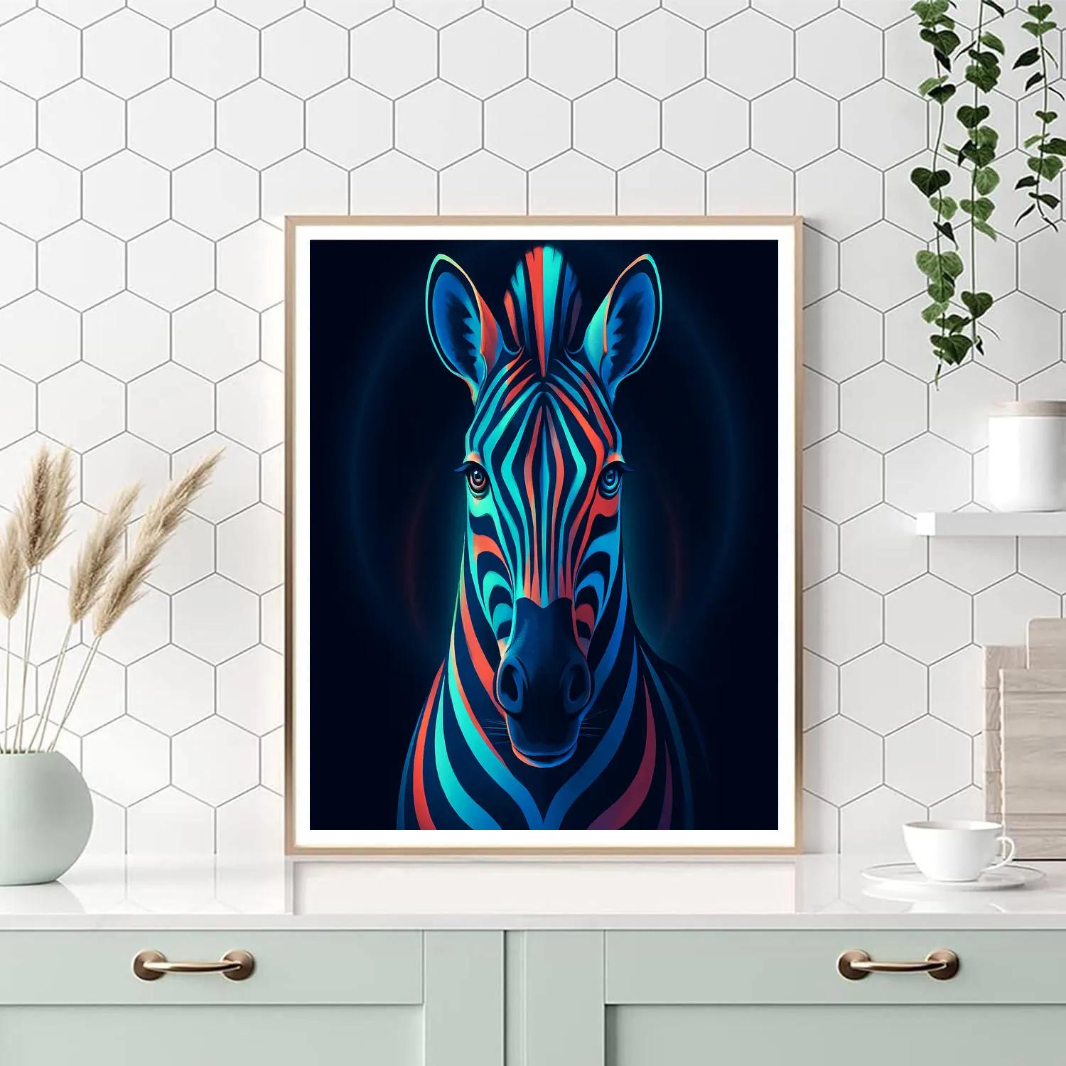 Iridescent Zebra Anthem paint by number