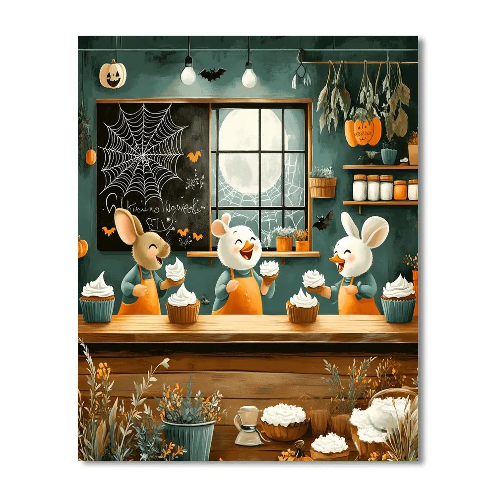Cobweb Cafe Midnight Baking Numbered painting kits