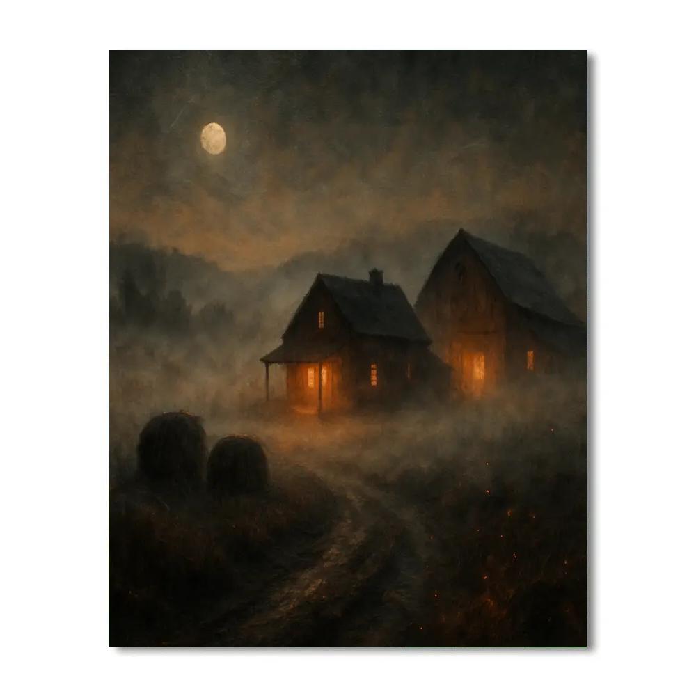 Fogbound Lantern Farmstead Number painting