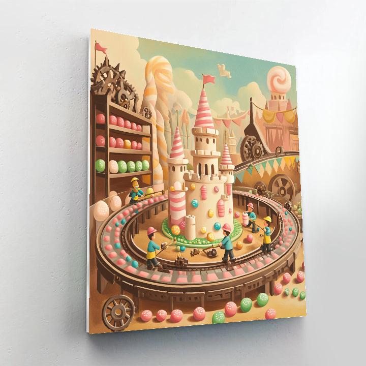 Candy Castle Assembly Line DIY paint by numbers