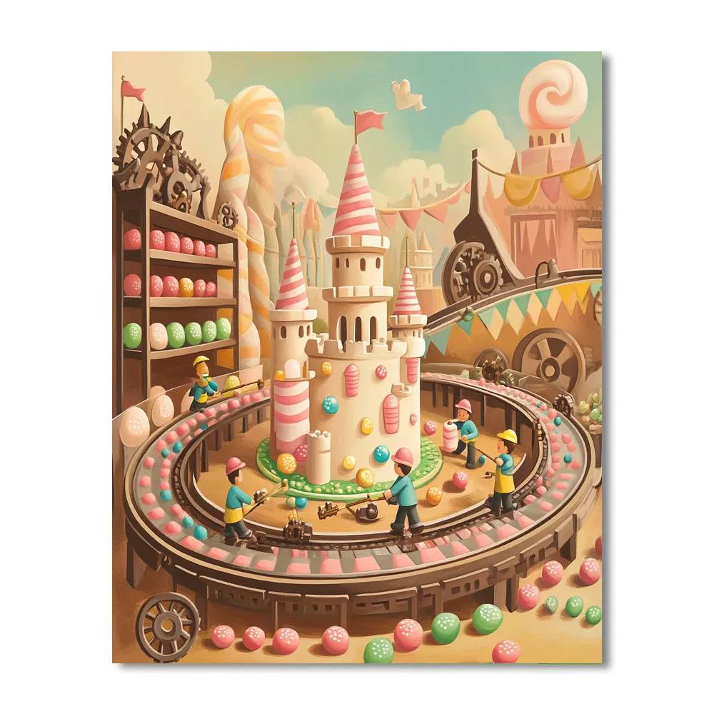 Candy Castle Assembly Line DIY paint by numbers