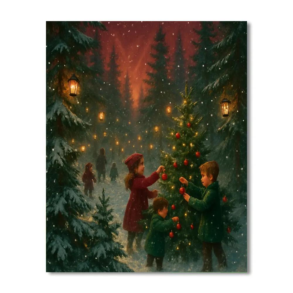 Festival Of Lantern Pines Paint by numbers kits