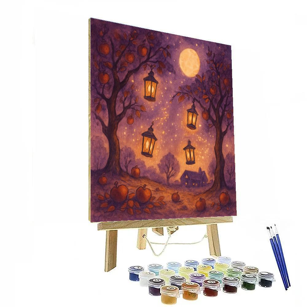 Midnight Orchard Lantern Dance Numbered painting kits
