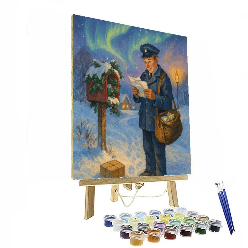 Polar Mailman Pause Painting by numbers kit