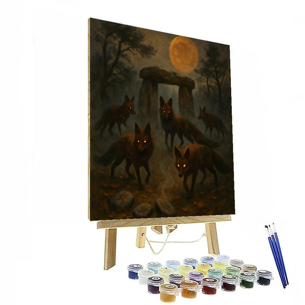 Stone Circle Of Ember Foxes DIY paint by numbers