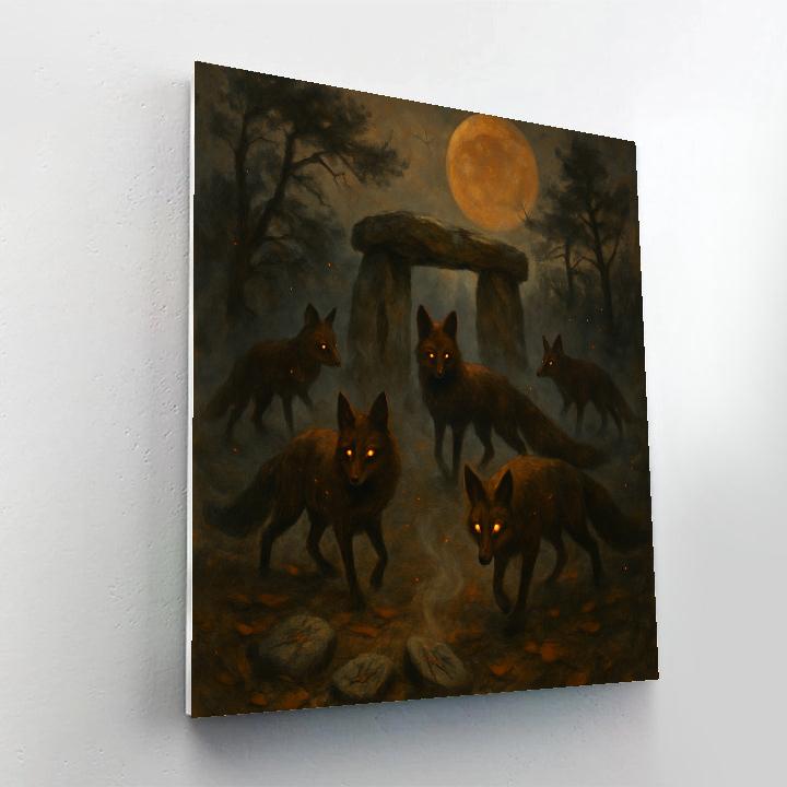 Stone Circle Of Ember Foxes DIY paint by numbers