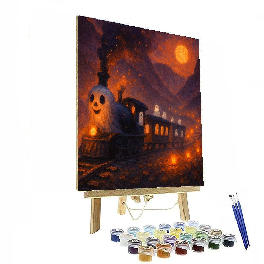 Lantern-Filled Hollow Train painting number kit