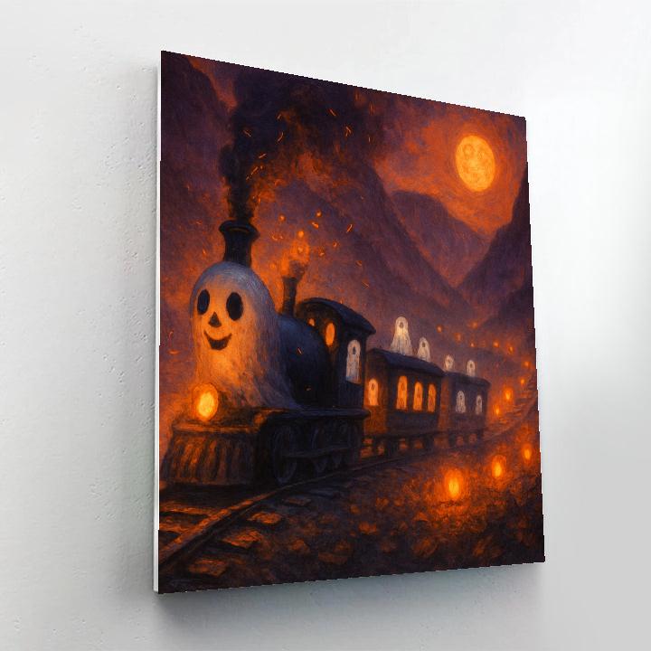Lantern-Filled Hollow Train painting number kit