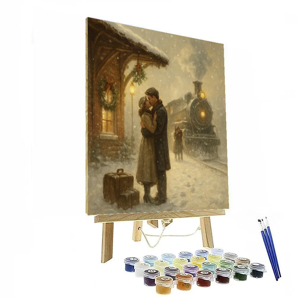 Mistletoe Train Stop Paint by numbers kits