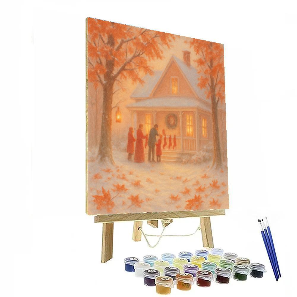 Maple Lantern Cottage Paint by numbers art