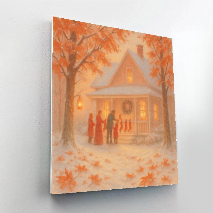 Maple Lantern Cottage Paint by numbers art
