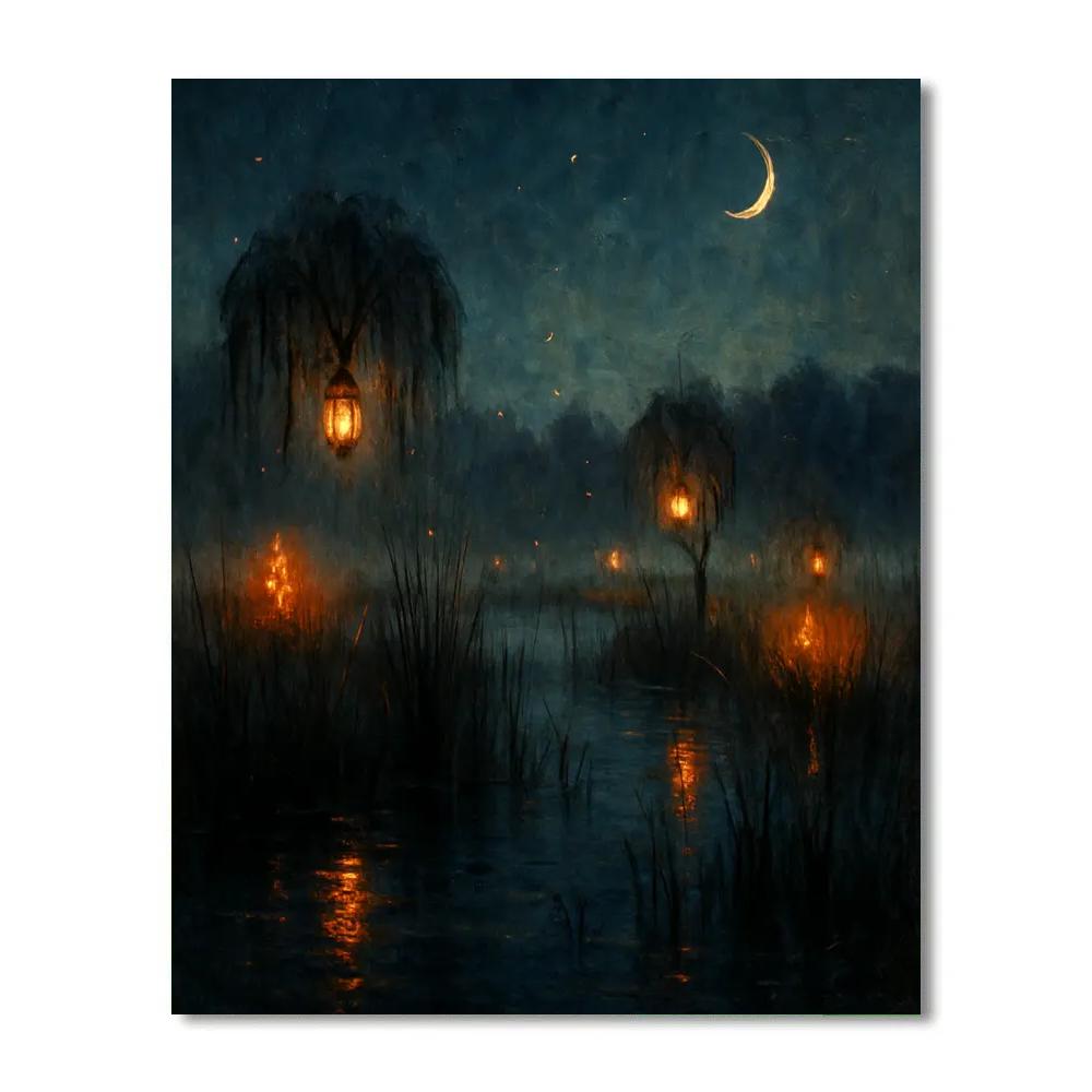 Marsh Of Lantern Whispers DIY paint by numbers