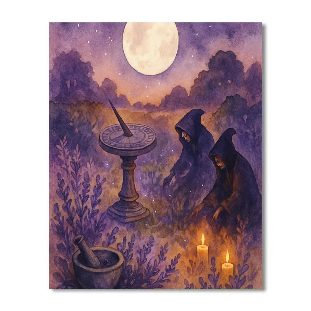 Witchs Sundial Garden Numbered painting kits