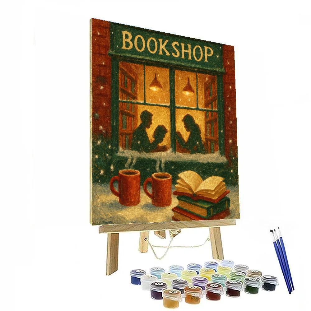 Snowbound Bookshop paint by number