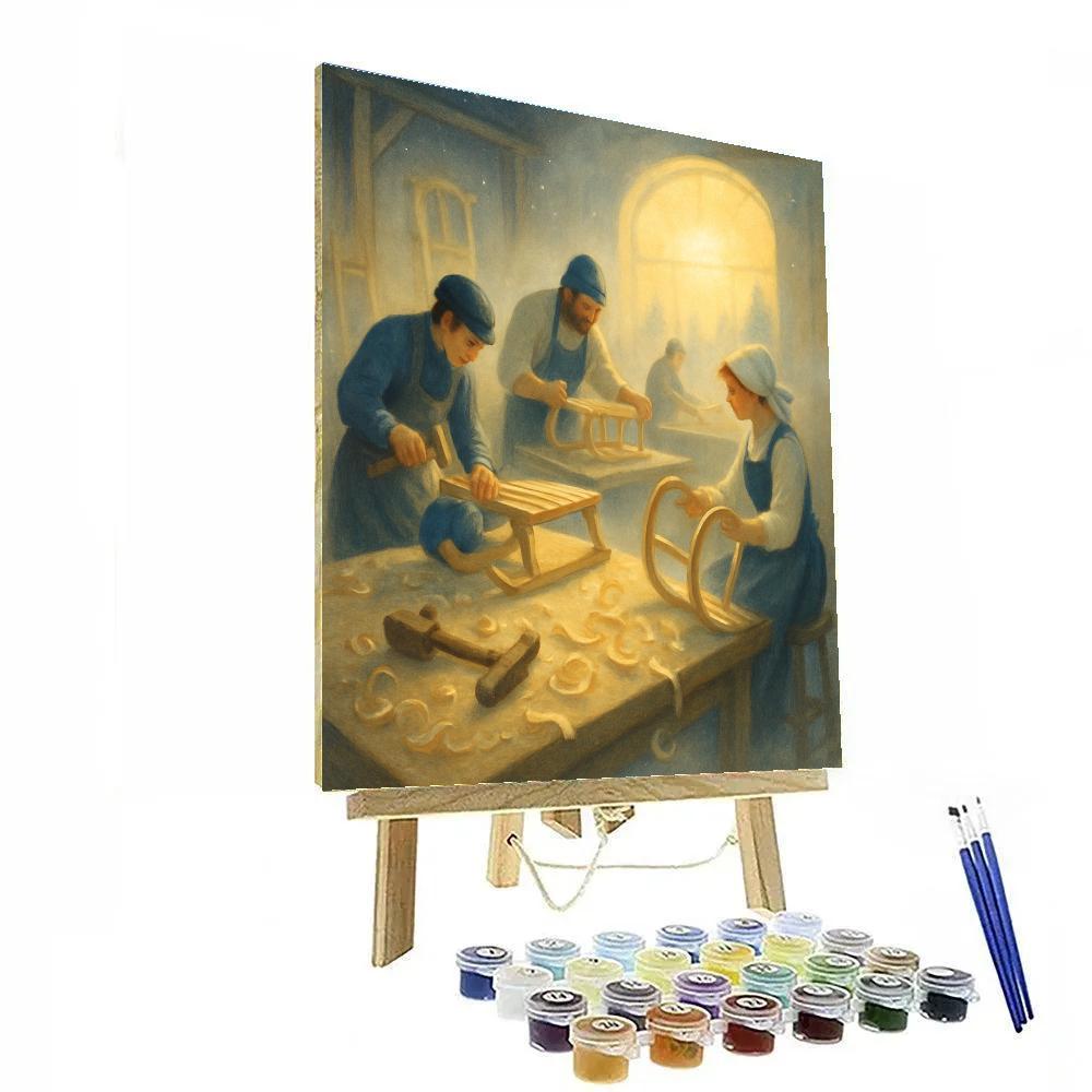 Sleigh Workshop Dawn paint by numbers