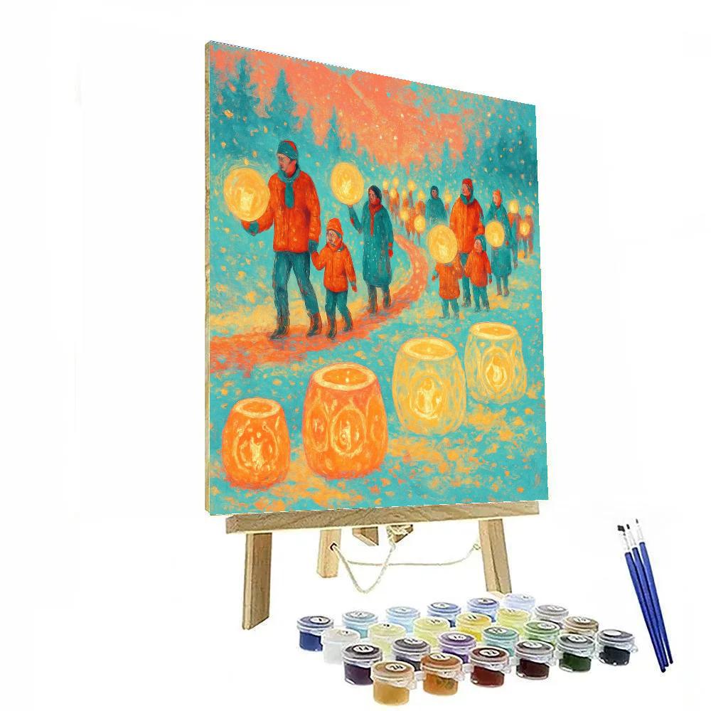 Festive Ice Lantern Parade Painting by numbers kit