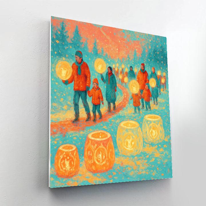 Festive Ice Lantern Parade Painting by numbers kit
