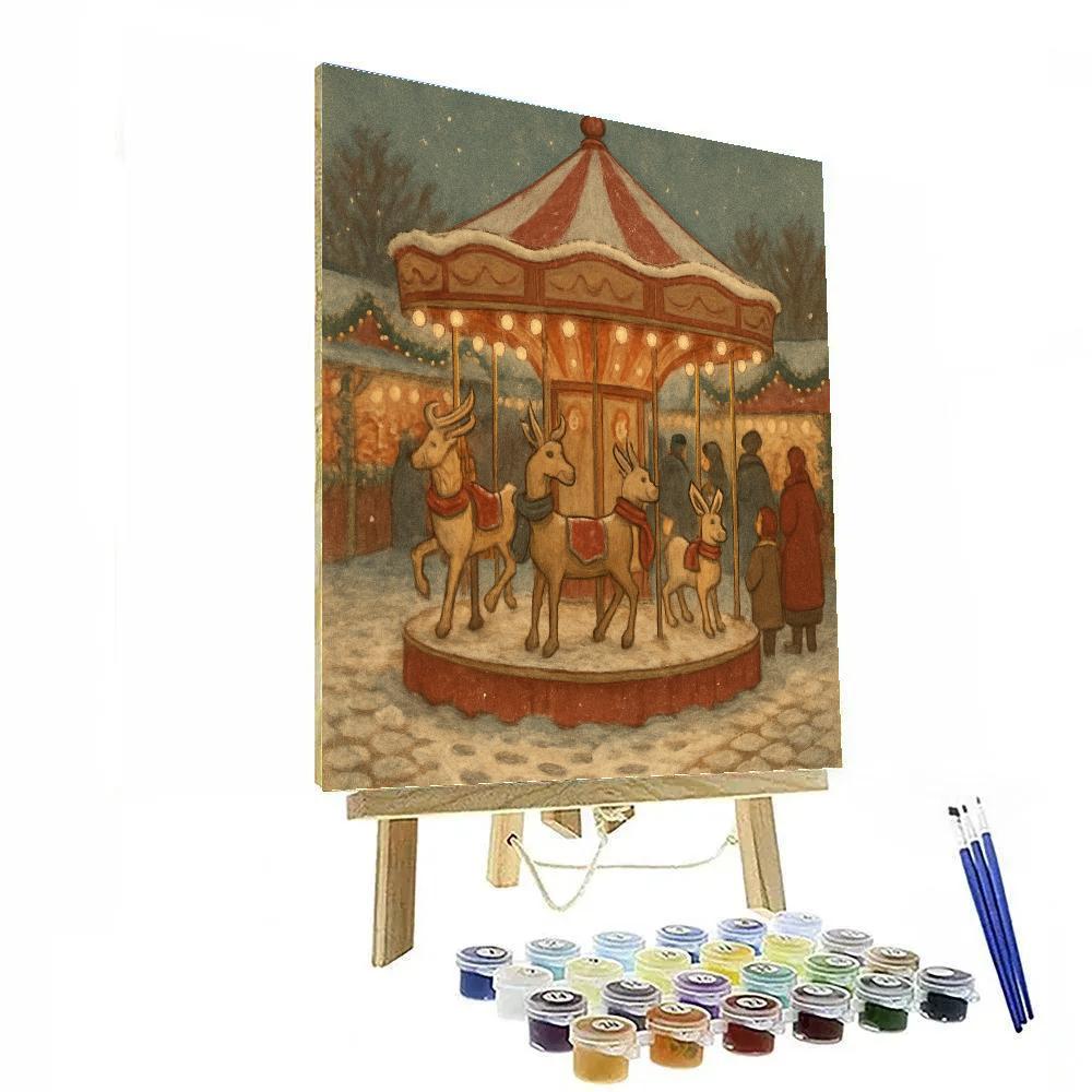 Winter Market Carousel paint by number