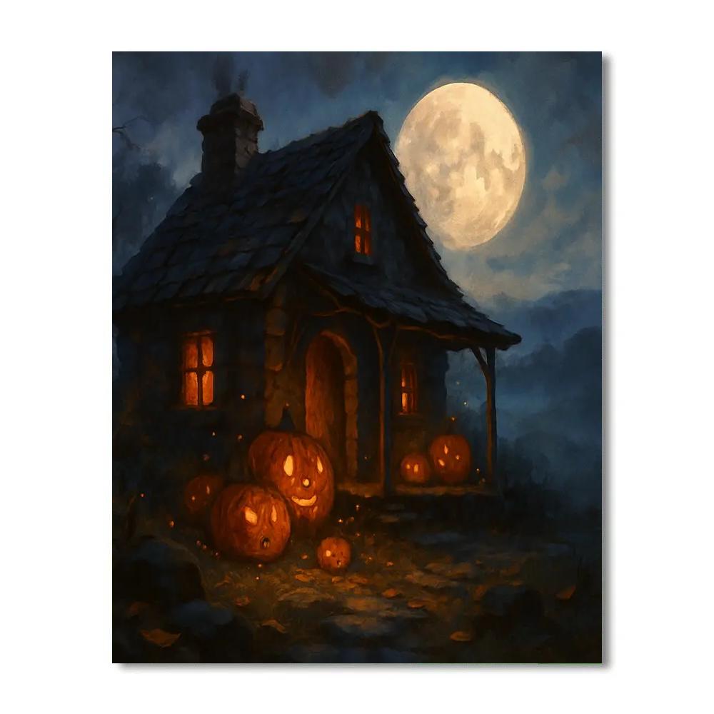 Stone Cottage Of Whispering Pumpkins Paint by numbers kits