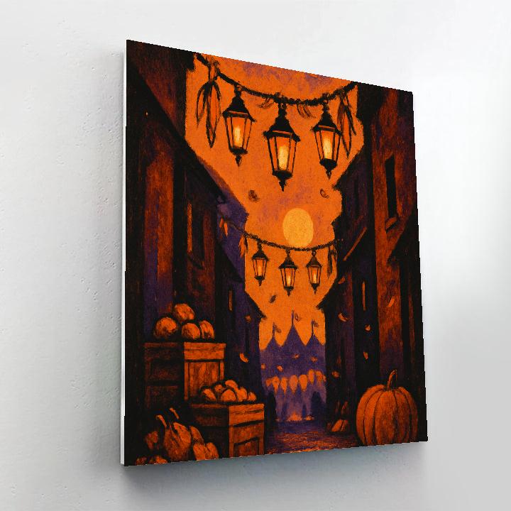 Harvest Alley Of Brass Lanterns Paint by numbers art