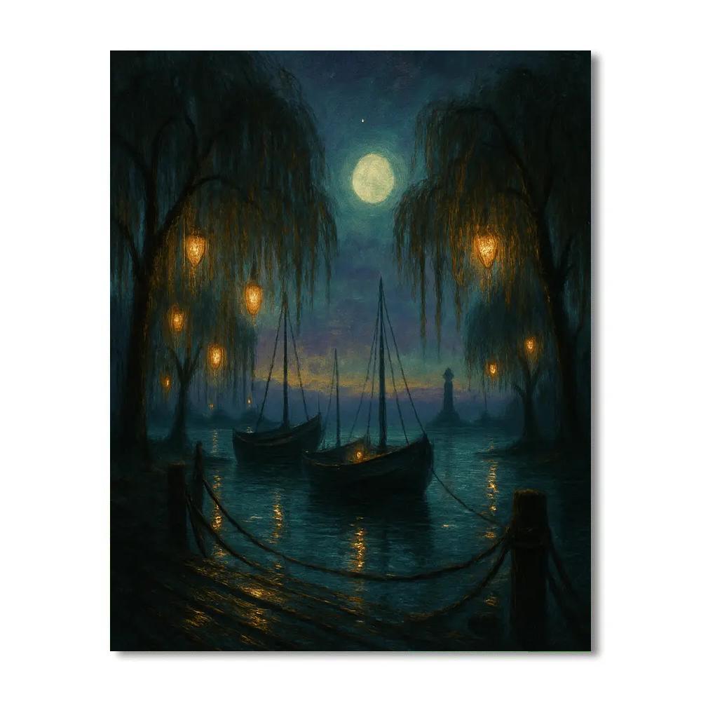 Willow Lantern Harbor Paint by numbers art