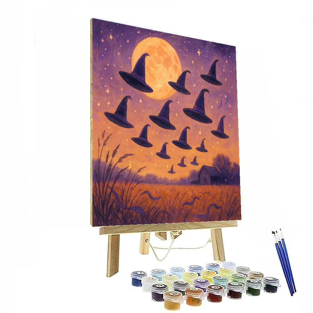 The Night Of Floating Hats painting number kit