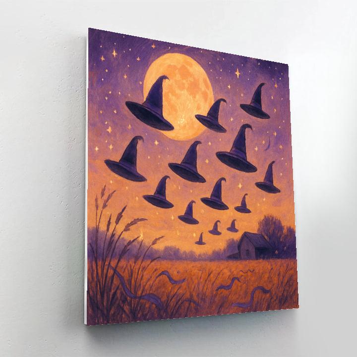 The Night Of Floating Hats painting number kit