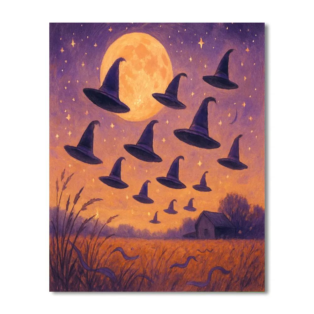 The Night Of Floating Hats painting number kit
