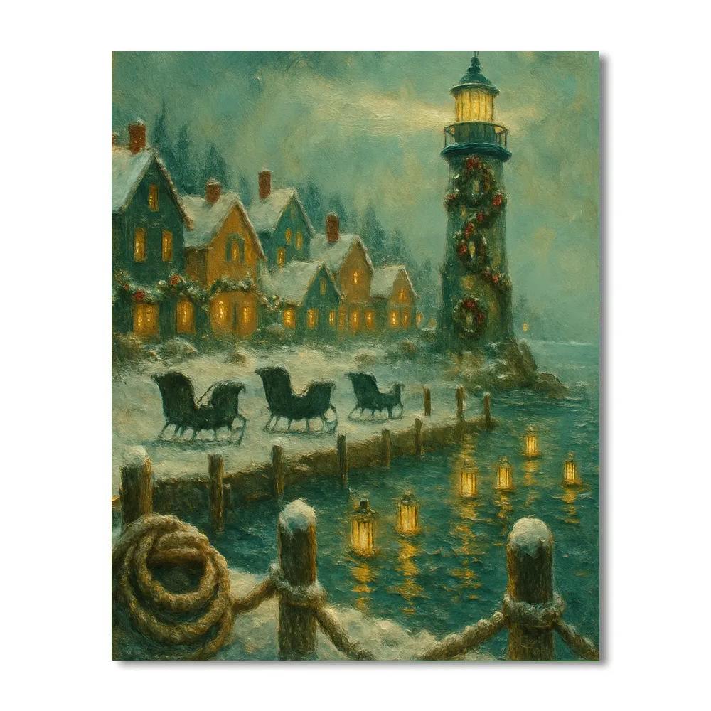 Sleigh Bell Lighthouse painting number kit