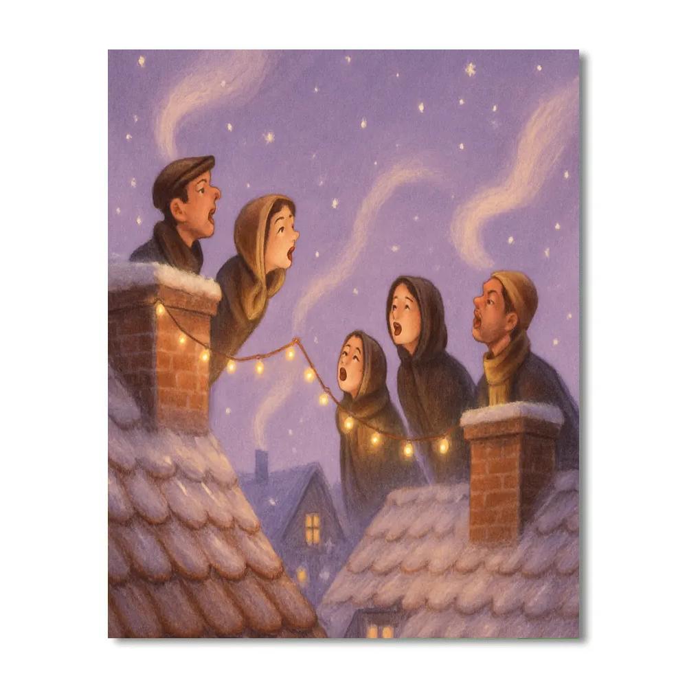 Starry Roofline Carol DIY paint by numbers