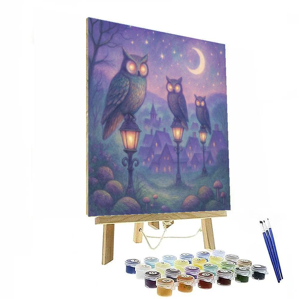 Lantern Glade Of The Three Owls paint by numbers