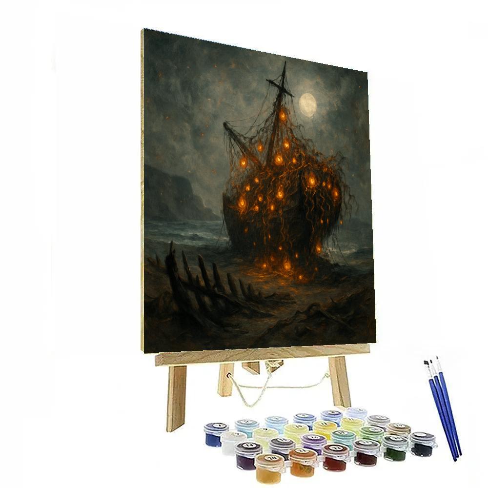 Lantern Shipwreck Garden Painting by numbers kit